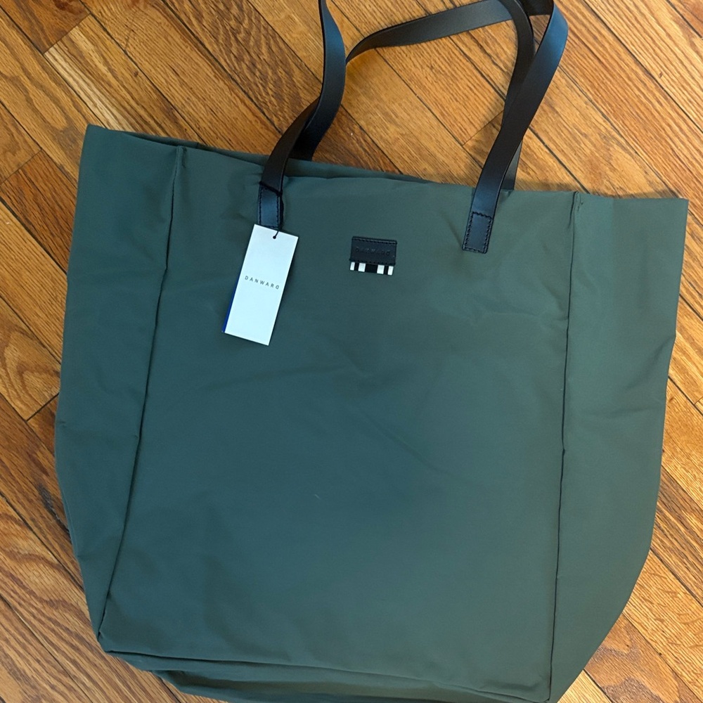 Danward Luxury Mid-size Nylon Olive Green Tote Bag with Matching Pochette